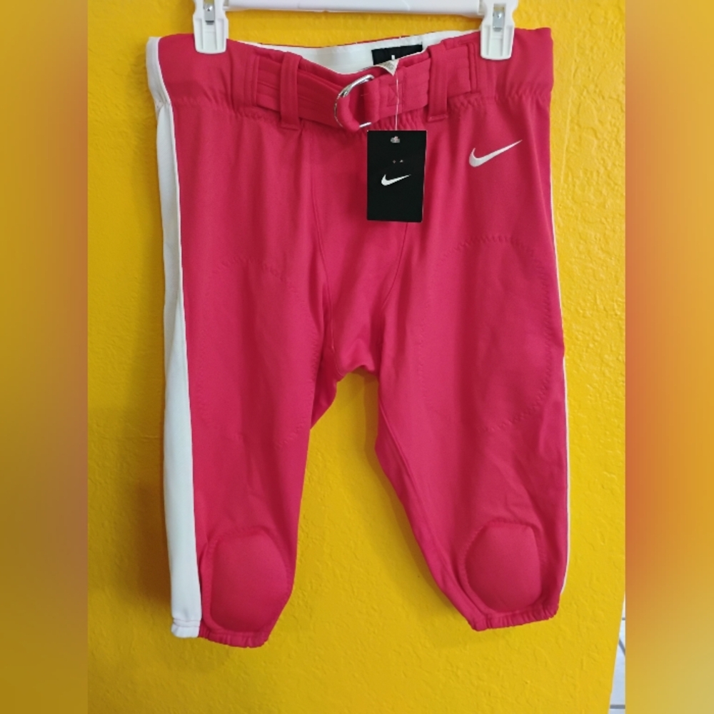 NIKE Mens Large Football Tights Pants Team Sports Open Field Red White NWT NEW I